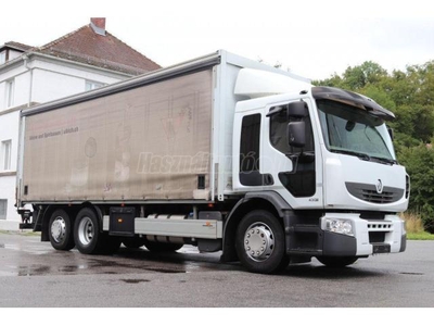 RENAULT PREMIUM 430 6X2 PLATÓS-PONYVÁS + EMELŐHÁTFAL