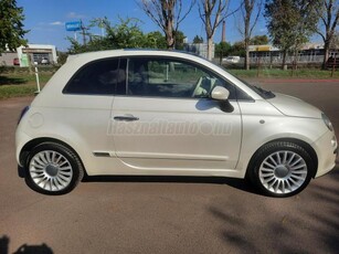 FIAT 500 1.2 8V Lounge konyakbarna bőr ülések.gyöngyház fehér metál szín