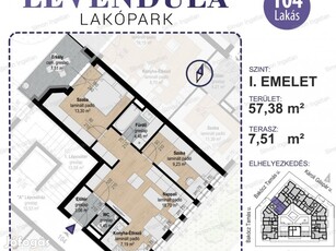 Levendula lakópark - 1. emelet 104 lakás