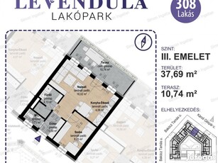 Levendula lakópark - 3. emelet 308 lakás