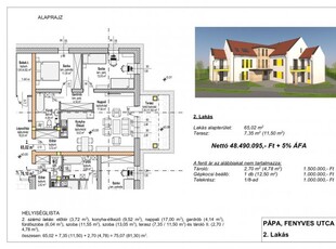 Eladó téglalakás Pápa, földszint