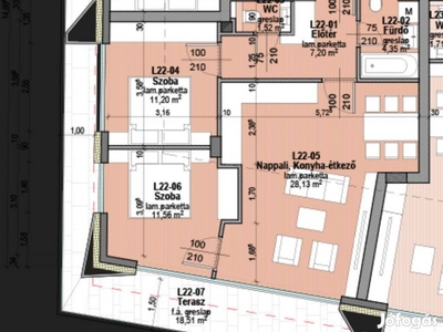 63,96 nm-es 2. emeleti lakás (L-22) 18,51 nm-es terasszal Alsóörsön