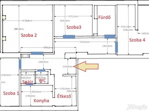 Csikász - 75 m2 - 4 külön nyíló szoba