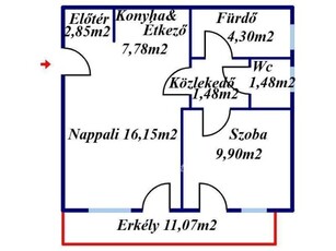 Eladó téglalakásKecskemét, 3. emelet