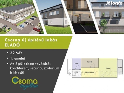 Csorna - 42 m2-es, erkélyes lakások eladók