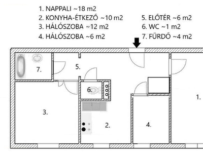 Kertváros, Pécs, ingatlan, lakás, 57 m2, 23.600.000 Ft