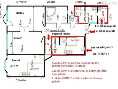 Budapestvii.kiadásra ideális 3db lakás eladó 103M irányáron06703984287