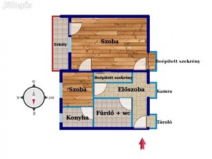 Szolnokon 1,5 szobás tégla lakás eladó