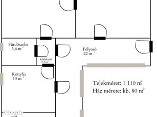 Tömörkényen 80 m2-es, 2 szobás családi ház