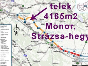 Tulajdonostól: 4165 m2 telek, épület elhelyezhető - Monor,Strázsa-hegy