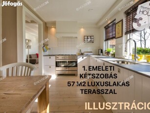 KECSKEMÉT SZÍVÉBEN VADONAÚJ, 1. EMELETI, 2 SZOBÁS LUXUSLAKÁS ELADÓ