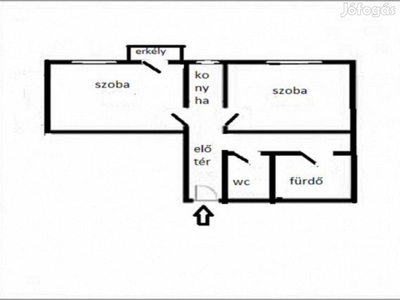 Sarló utcában 2 szobás erkélyes 53 m2-es 3 emeleti lakás