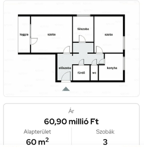 Budapest, ingatlan, lakás, 60 m2, 57.900.000 Ft