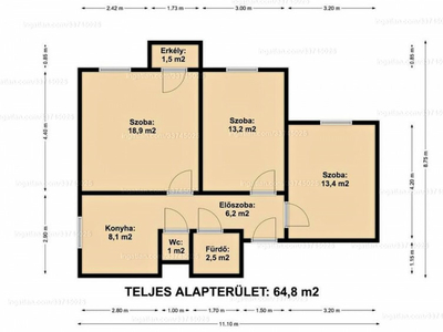 Eladó tégla lakás - Kaposvár, Füredi utca