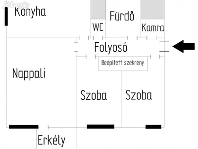 Tiszaújváros 53 nm téglás lakás