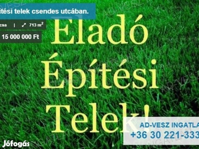 Építési telek csendes utcában.