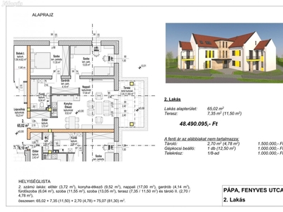 Eladó Lakás, Pápa 48.490.000 Ft - Pápa, Veszprém - Lakás