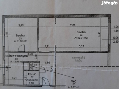 Oroszlányon két szoba hallos lakás eladó