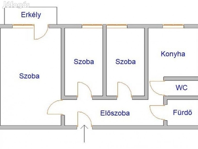 Örökösföldön a Lobogó utcán 1+2 szobás 2. emeleti erkélyes lakás eladó