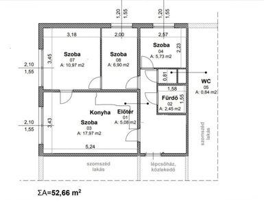 Rókus, Szeged, ingatlan, lakás, 53 m2, 37.999.000 Ft