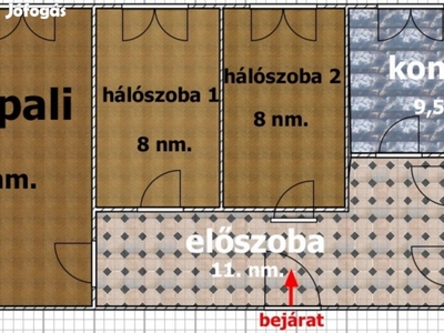 Eladóvá vált a XIX. kerületben egy 59 nm-es, lakás a KÖKI közelében