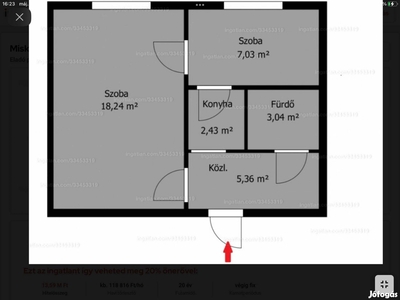 Bulgárföldi 2. emeleti 35 nm-es távfűtéses lakás - Miskolc, Borsod-Abaúj-Zemplén - Lakás