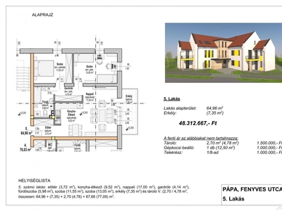 Eladó Lakás, Pápa 48.312.000 Ft - Pápa, Veszprém - Lakás