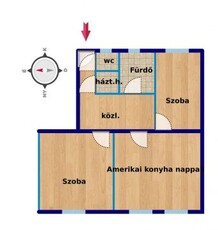 Eladó Lakás, Baranya megye Pécs Belváros közeli amerikai konyha nappali+2 szobás FELÚJÍTOTT lakás