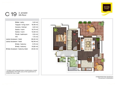 Rómaipart, Budapest, ingatlan, lakás, 62 m2, 84.030.000 Ft