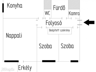 Tiszaújváros 53 nm-es téglás lakás