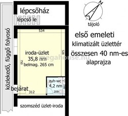 Kiadó üzlethelyiség Budaörs, 1. emelet