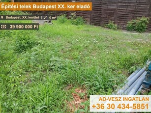 Eladó telek Budapest, XX. kerület