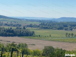 Balatoni panorámás zártkert a Csobánc hegy déli oldalán