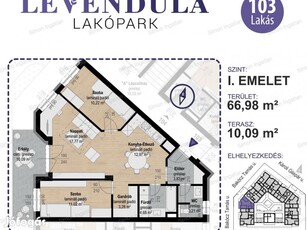 Levendula lakópark - 1. emelet 103 lakás