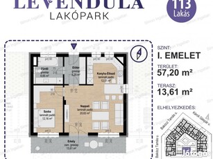 Levendula lakópark - 1. emelet 113 lakás