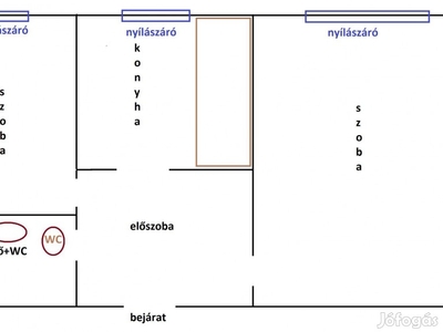 Komlón eladó 1,5 szobás 6. emeleti lakás