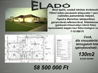 újépítésű, Tapolca, ingatlan, ház, 105 m2, 58.500.000 Ft