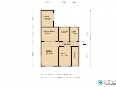 Szeged Belváros, Szeged, ingatlan, lakás, 92 m2, 47.500.000 Ft