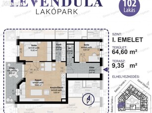 Levendula lakópark - 1. emelet 102 lakás