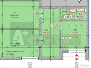 Újépítésű társasházban, 58 m2-es, utcai bejáratos üzlethelyiség