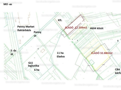 Eladó telek ipari hasznosításra - Alsónémedi, Penny utca