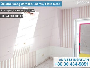 Üzlethelyiség 24millió, 42 m2, Tátra téren