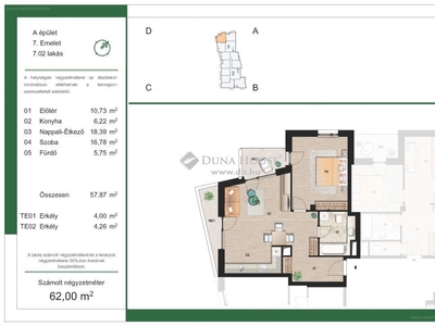 újépítésű, Budapest, ingatlan, lakás, 62 m2, 71.920.000 Ft