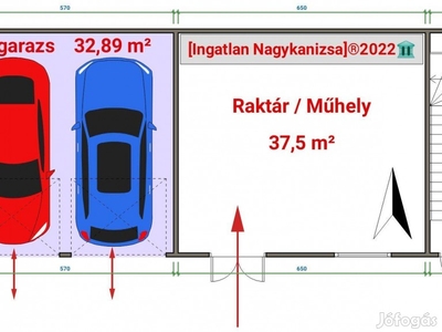 Nagykanizsa belvárosához közeli területen eladó egy ~70 m2-es épület (