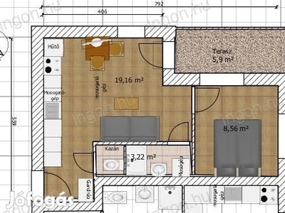 Eladó egy 34 nm-es, erkélyes téglalakás Vác településen - Vác, Pest - Lakás