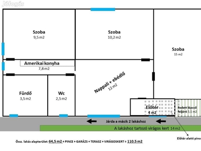 Eladó tégla lakás garázzsal és kerttel családi okok miatt - XX. kerület, Budapest - Sorház/ikerház/házrész