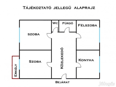 Egri lakás 1/2 része eladó.