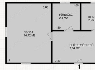 Budapesthez közel, Mogyoródon az M3-as autópálya és a Hév közelében belterületen 32m2-es kertes ház