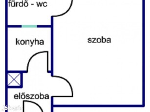 Tiszaújvárosban eladó 28 m2-es, 3. emeleti garzonlakás