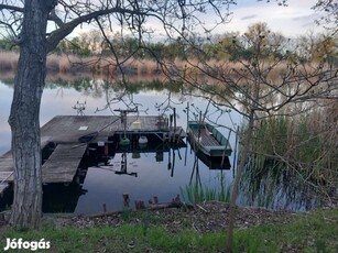 Törökszentmiklós-Szakállason Holt-Tisza parti nyaraló stéggel és csóna